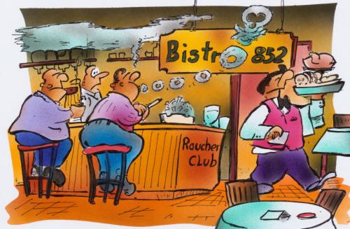 Cartoon: Raucherclub (medium) by HSB-Cartoon tagged raucherclub,raucher,restaurant,lokal,bar,kneipe,wirtschaft,raucherclub,raucher,restaurant,lokal,bar,kneipe,wirtschaft,rauchverbot,konkurs,pleite,insolvenz,umsatz,rückgang,kritik,arbeitslosigkeit,gastronomie,nikotin,sucht,droge,gast