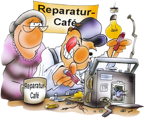 Cartoon: Reparaturcafe (medium) by HSB-Cartoon tagged reparaturcafe,reparatur,reparieren,monteur,elektriker,elektroschrott,radio,elektrogeräte,elektroartikel,service,werkzeug,mechaniker,handwerker,bastler,handwerk,basteln,feinmechaniker,technik,techniker,radiotechniker,fernsehmechaniker,handwerksmeister,cartoon,cartoonzeichner,reparaturcafe,reparatur,reparieren,monteur,elektriker,elektroschrott,radio,elektrogeräte,elektroartikel,service,werkzeug,mechaniker,handwerker,bastler,handwerk,basteln,feinmechaniker,technik,techniker,radiotechniker,fernsehmechaniker,handwerksmeister,cartoon,cartoonzeichner