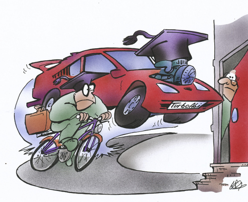 Cartoon: Turbo Abitur (medium) by HSB-Cartoon tagged schule,school,abi,abitur,lehrer,gymnasium,schüler,auto,rennwagen,fahrrad,cartoon,karikatur,hsbcartoon,hsbfaktory,airbrush,art,design,schule,schüler,fahrrad,autos,universität