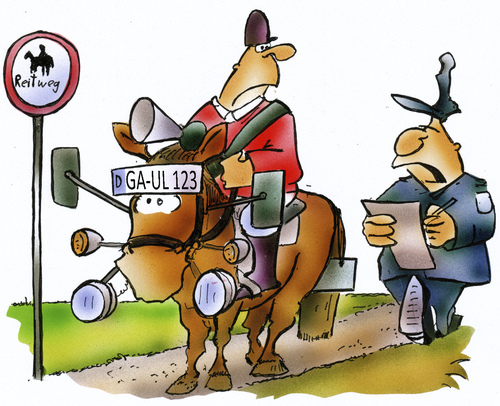 Cartoon: Verkehrssicherheit (medium) by HSB-Cartoon tagged pferd,reiter,horse,rider,reitsport,sport,polizei,police,traffic,verkehr,verkehrssicherheit,strasse,airbrush,pferd,reiter,horse,rider,reitsport,sport,polizei,police,traffic,verkehr,verkehrssicherheit,strasse,airbrush