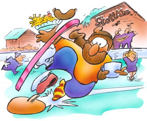 Cartoon: wintersports (medium) by HSB-Cartoon tagged winter,ski,sport,snow,skate,sledge,sled