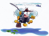 Cartoon: Flyfishing (small) by HSB-Cartoon tagged fly,fishing,fliege,angeln,angeling,water,sea,river,pond,salm,cartoon,caricature,airbrush,motiv,hsb