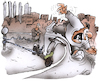 Cartoon: Grenze mit dem Escooter erreicht (small) by HSB-Cartoon tagged escooter,scooter,elektroroller,fahrverbot,verbotszone,innenstadtsperrung,segway,straßenregeln,fahren,roller,cartoon,cartoonzeichner,verkehrsteilnehmer,ordnungsamt,ordnungswidrigkeit,bußgeld,verkehrsgefährdung,verkehrsregeln,stvo,straßenverkehrsordnung,fahrerlaubnis