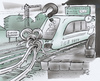 Cartoon: Verkehrsknotenpunkt (small) by HSB-Cartoon tagged db,eisenbahn,verkehr,verkehrsknoten,bahnhof