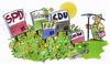 Cartoon: Wahlplakate (small) by HSB-Cartoon tagged wahl,nrw,wahlkampf,frühling,wahlplakat,spd,cdu,grüne,fdp,linke