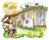 Cartoon: Wohnen in der Zukunft (small) by HSB-Cartoon tagged tiny,house,minihaus,blockhaus,blockbohlenhaus,ökologisch,wohnen,wohnung,haus,hausbau,holzhaus,karikatur,umwelt,naturbelassen,holzkonstruktion,rssourcenschonend,cartoon,energiesparend,wohnbau,modulhaus,modulbauweise,mobilhaus