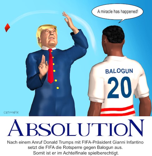 Cartoon: Absolution (medium) by Cartoonfix tagged donald,trump,gianni,infantino,rotsperre,gegen,balogun