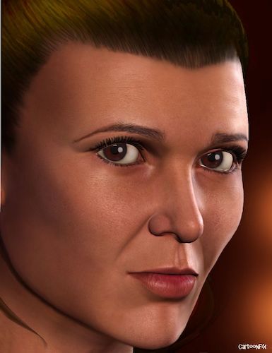 Cartoon: Carrie Fisher (medium) by Cartoonfix tagged carrie,fisher,as,princess,leia,star,wars