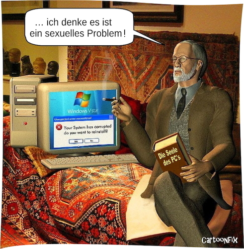 Cartoon: Computer Neurosen (medium) by Cartoonfix tagged computer,neurosen,psychoanalyse,sigmund,freud