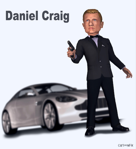 Cartoon: Daniel Craig (medium) by Cartoonfix tagged daniel,craig,007,james,bond,caricature