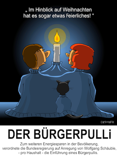 Cartoon: Der Bürgerpulli (medium) by Cartoonfix tagged schäuble,energiekrise,pullover,und,kerzen