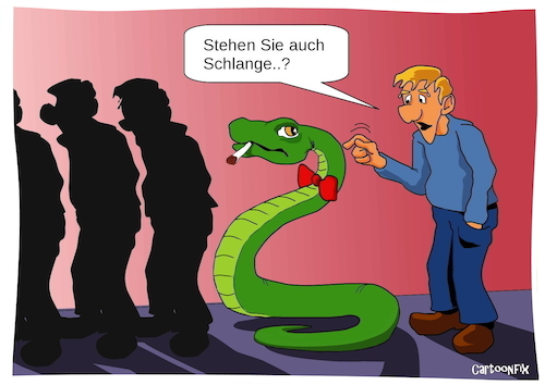 Cartoon: Die Warteschlange (medium) by Cartoonfix tagged warteschlange,corona,virus,einkaufen