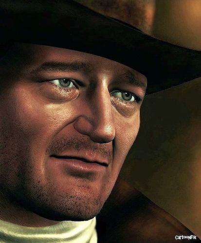 Cartoon: John Wayne (medium) by Cartoonfix tagged john,wayne