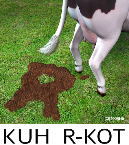 Cartoon: Kuh R-Kot (medium) by Cartoonfix tagged qr,code,wortspiel