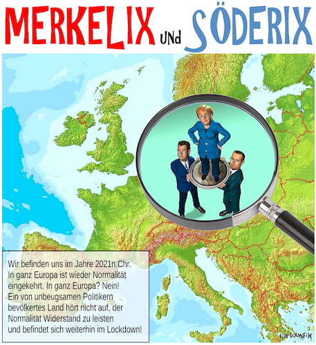 Cartoon: Merkelix und Söderix (medium) by Cartoonfix tagged merkelix,und,söderix