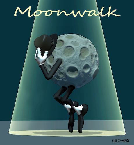 Cartoon: Moonwalk... (medium) by Cartoonfix tagged moonwalk
