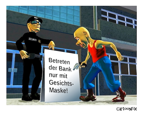 Cartoon: Nur mit Gesichtsmaske! (medium) by Cartoonfix tagged gesichtsmaske,mundschutzpflicht,corona