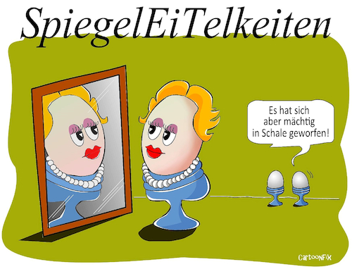 Cartoon: SpiegelEiTelkeiten (medium) by Cartoonfix tagged spiegelei,eitelkeit