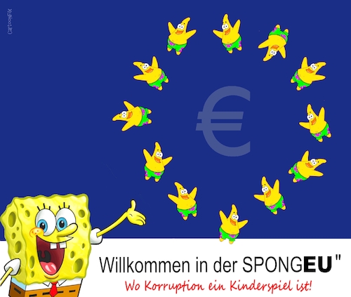 Cartoon: SPONGEU (medium) by Cartoonfix tagged eu,korruption,europawahl