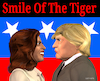 Cartoon: Smile Of The Tiger (small) by Cartoonfix tagged donald,trump,kamala,harris,laecheln,usa,wahl,2024