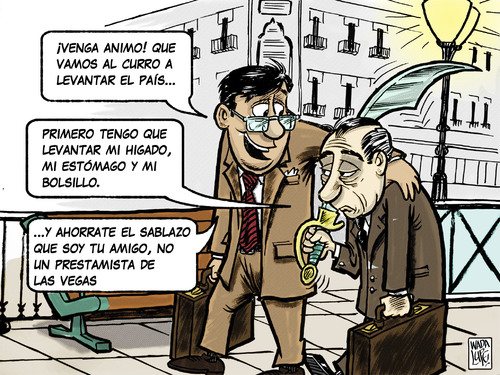 Cartoon: que dura es la vida! (medium) by Wadalupe tagged navidad,fiestas,vacaciones,trabajo,rebajas,empleo,deudas