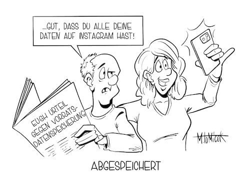 Cartoon: Abgespeichert (medium) by Mirco Tomicek tagged eugh,urteil,vorrartsdatenspeicherung,daten,vorrat,speicherung,verbot,ermittler,gefährder,datensicherung,datenspeicherung,sicherheit,posts,instagram,10,jahre,facebook,persönliche,privat,private,datensicherheit,durchsichtig,gläsern,karikatur,presse,pressekarikatur,cartoon,mirco,tomicek,eugh,urteil,vorrartsdatenspeicherung,daten,vorrat,speicherung,verbot,ermittler,gefährder,datensicherung,datenspeicherung,sicherheit,posts,instagram,10,jahre,facebook,persönliche,privat,private,datensicherheit,durchsichtig,gläsern,karikatur,presse,pressekarikatur,cartoon,mirco,tomicek