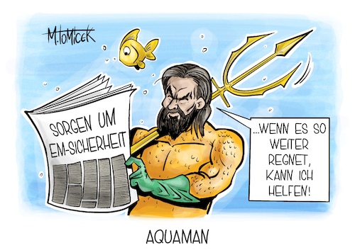 Cartoon: Aquaman (medium) by Mirco Tomicek tagged faeser,reul,sicherheit,sicherheitskonzept,konzept,em,europameisterschaft,fußball,fußballer,meister,polizei,terror,gewalt,sicherheiten,hochwasser,starkregen,flut,flutgebiete,hochwassergebiete,aquaman,jason,momoa,karikatur,pressekarikatur,cartoon,mirco,tomicek,faeser,reul,sicherheit,sicherheitskonzept,konzept,em,europameisterschaft,fußball,fußballer,meister,polizei,terror,gewalt,sicherheiten,hochwasser,starkregen,flut,flutgebiete,hochwassergebiete,aquaman,jason,momoa,karikatur,pressekarikatur,cartoon,mirco,tomicek