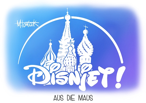 Cartoon: Aus die Maus (medium) by Mirco Tomicek tagged sanktionen,sanktion,russland,moskau,kreml,westliche,unternehmen,sony,walt,disney,ukraine,wladimir,putin,krieg,krise,konflikt,disnjet,njet,russisch,streaming,dienst,streamingdienste,film,fernsehen,serien,mickey,mouse,entertainment,rückzug,cartoon,karikatur,pressekarikatur,mirco,tomicek,sanktionen,sanktion,russland,moskau,kreml,westliche,unternehmen,sony,walt,disney,ukraine,wladimir,putin,krieg,krise,konflikt,disnjet,njet,russisch,streaming,dienst,streamingdienste,film,fernsehen,serien,mickey,mouse,entertainment,rückzug,cartoon,karikatur,pressekarikatur,mirco,tomicek