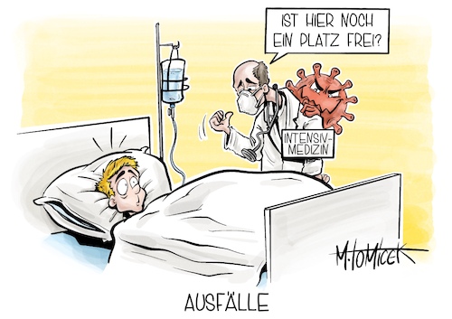 Cartoon: Ausfälle (medium) by Mirco Tomicek tagged klinik,krankenhäuser,intensivmedizin,intensivstation,betten,intensivbetten,corona,infektion,coronainfektion,infekt,covid,virus,angesteckt,arzt,ärzte,mediziner,klinikbeschäftigte,medizin,cartoon,karikatur,pressekarikatur,mirco,tomicek,klinik,krankenhäuser,intensivmedizin,intensivstation,betten,intensivbetten,corona,infektion,coronainfektion,infekt,covid,virus,angesteckt,arzt,ärzte,mediziner,klinikbeschäftigte,medizin,cartoon,karikatur,pressekarikatur,mirco,tomicek