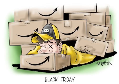 Cartoon: Black Friday (medium) by Mirco Tomicek tagged black,friday,cyber,monday,online,shopping,shop,shops,onlinestore,store,einkaufen,bestellen,kaufen,konsum,bestellung,dhl,post,hermes,dpd,ups,versand,versandzentren,versandtransport,lieferung,weihnachten,christmas,weihnachtszeit,geschenke,verpacken,kartons,lockdown,shutdown,teil,teillockdown,einzelhandel,handel,wirtschaft,einzelhändler,verkäufer,einkaufswagen,wunschzettel,überfordert,wünsche,weihnachtsmann,cartoon,karikatur,pressekarikatur,mirco,tomicek,black,friday,cyber,monday,online,shopping,shop,shops,onlinestore,store,einkaufen,bestellen,kaufen,konsum,bestellung,dhl,post,hermes,dpd,ups,versand,versandzentren,versandtransport,lieferung,weihnachten,christmas,weihnachtszeit,geschenke,verpacken,kartons,lockdown,shutdown,teil,teillockdown,einzelhandel,handel,wirtschaft,einzelhändler,verkäufer,einkaufswagen,wunschzettel,überfordert,wünsche,weihnachtsmann,cartoon,karikatur,pressekarikatur,mirco,tomicek