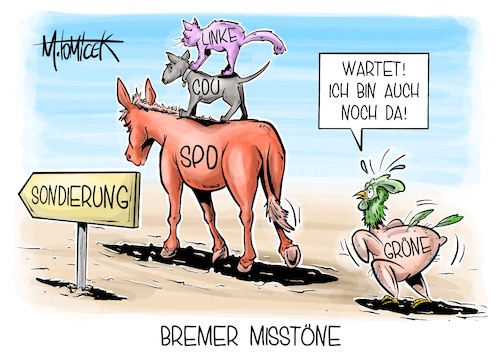 Cartoon: Bremer Misstöne (medium) by Mirco Tomicek tagged wahl,wahlsieg,bremen,spd,sondierung,sondierungen,sondierungsgespräche,gespräche,regierung,regierungsbildung,cdu,linke,grüne,stadtmusikanten,cartoon,karikatur,pressekarikatur,mirco,tomicek,wahl,wahlsieg,bremen,spd,sondierung,sondierungen,sondierungsgespräche,gespräche,regierung,regierungsbildung,cdu,linke,grüne,stadtmusikanten,cartoon,karikatur,pressekarikatur,mirco,tomicek