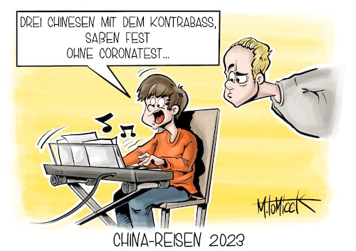 Cartoon: China-Reisen 2023 (medium) by Mirco Tomicek tagged corona,china,testpflicht,coronatest,covidtest,covid,testen,einreise,einreisen,einreisende,urlauber,urlaub,infektionswelle,infektion,einreisetest,reisen,reise,eu,europa,cartoon,karikatur,pressekarikatur,mirco,tomicek,corona,china,testpflicht,coronatest,covidtest,covid,testen,einreise,einreisen,einreisende,urlauber,urlaub,infektionswelle,infektion,einreisetest,reisen,reise,eu,europa,cartoon,karikatur,pressekarikatur,mirco,tomicek