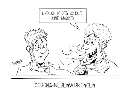 Cartoon: Corona-Nebenwirkungen (medium) by Mirco Tomicek tagged maskenpflicht,masken,pflicht,schule,schulen,nrw,schüler,lehrer,unterricht,zwang,nebenwirkungen,corona,covid19,cartoon,karikatur,mirco,tomicek,maskenpflicht,masken,pflicht,schule,schulen,nrw,schüler,lehrer,unterricht,zwang,nebenwirkungen,corona,covid19,cartoon,karikatur,mirco,tomicek