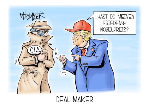 Cartoon: Deal-Maker (medium) by Mirco Tomicek tagged donald,trump,usa,amerika,friedensnobelpreis,nobelpreis,verleihung,frieden,präsident,karikatur,cartoon,pressekarikatur,mirco,tomicek,donald,trump,usa,amerika,friedensnobelpreis,nobelpreis,verleihung,frieden,präsident,karikatur,cartoon,pressekarikatur,mirco,tomicek