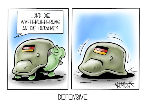 Cartoon: Defensive (medium) by Mirco Tomicek tagged olaf,scholz,bundeskanzler,kanzler,usa,amerika,joe,biden,treffen,ukraine,konflikt,russland,moskau,truppen,helme,helm,lieferung,waffenlieferung,deutschland,tiere,cartoon,karikatur,pressekarikatur,mirco,tomicek,olaf,scholz,bundeskanzler,kanzler,usa,amerika,joe,biden,treffen,ukraine,konflikt,russland,moskau,truppen,helme,helm,lieferung,waffenlieferung,deutschland,tiere,cartoon,karikatur,pressekarikatur,mirco,tomicek