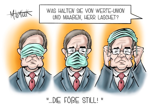 Cartoon: ...die Füße still! (medium) by Mirco Tomicek tagged armin,laschet,cdu,csu,werte,union,werteunion,hans,georg,maaßen,abgrenzung,wahl,wahlen,bundestagswahlen,kanzlerkandidat,masken,schutzmasken,corona,bericht,berichterstattung,meinung,meinungsmanipulation,öffentlich,rechtlicher,rundfunk,cartoon,karikatur,pressekarikatur,mirco,tomicek,armin,laschet,cdu,csu,werte,union,werteunion,hans,georg,maaßen,abgrenzung,wahl,wahlen,bundestagswahlen,kanzlerkandidat,masken,schutzmasken,corona,bericht,berichterstattung,meinung,meinungsmanipulation,öffentlich,rechtlicher,rundfunk,cartoon,karikatur,pressekarikatur,mirco,tomicek