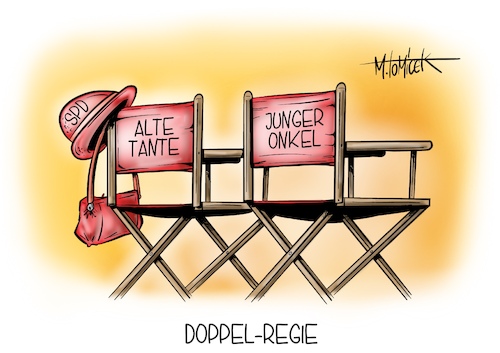 Cartoon: Doppel-Regie (medium) by Mirco Tomicek tagged generalsekretär,lars,klingbeil,saskia,esken,spd,norbert,walter,borjans,alte,tante,dame,partei,parteivorsitz,vorsitz,parteichef,co,vorsitzende,ampelkoalition,koalition,ampel,karikatur,presse,pressekarikatur,cartoon,mirco,tomicek,generalsekretär,lars,klingbeil,saskia,esken,spd,norbert,walter,borjans,alte,tante,dame,partei,parteivorsitz,vorsitz,parteichef,co,vorsitzende,ampelkoalition,koalition,ampel,karikatur,presse,pressekarikatur,cartoon,mirco,tomicek