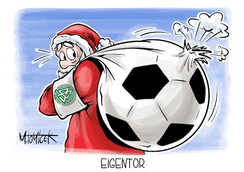 Cartoon: Eigentor (medium) by Mirco Tomicek tagged dfb,krise,krisensitzung,krisenkonferenz,oliver,bierhoff,deutscher,fußballbund,fußball,fußballer,wm,weltmeisterschaft,katar,quatar,hansi,flick,trainer,weihnachten,weihnachtsmann,karikatur,cartoon,pressekarikatur,mirco,tomicek,dfb,krise,krisensitzung,krisenkonferenz,oliver,bierhoff,deutscher,fußballbund,fußball,fußballer,wm,weltmeisterschaft,katar,quatar,hansi,flick,trainer,weihnachten,weihnachtsmann,karikatur,cartoon,pressekarikatur,mirco,tomicek