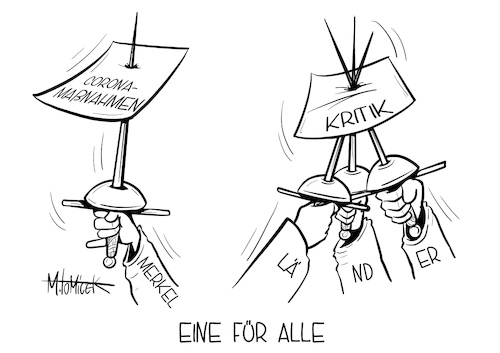 Cartoon: Eine für Alle (medium) by Mirco Tomicek tagged angela,merkel,anne,will,tv,show,fernseh,fernsehsendung,sendung,interview,kritik,harten,kurs,druck,corona,maßnahmen,covid19,pandemie,virus,dritte,welle,verschärfungen,verschärfung,lockerung,ostern,bund,länder,ministerpräsidenten,minister,armin,laschet,notbremse,bremse,not,inzidenzwert,inzidenz,lockdown,shutdown,cdu,union,politik,beschlüsse,kurswechsel,ministerkonferenz,konferenz,cartoon,karikatur,pressekarikatur,mirco,tomicek,angela,merkel,anne,will,tv,show,fernseh,fernsehsendung,sendung,interview,kritik,harten,kurs,druck,corona,maßnahmen,covid19,pandemie,virus,dritte,welle,verschärfungen,verschärfung,lockerung,ostern,bund,länder,ministerpräsidenten,minister,armin,laschet,notbremse,bremse,not,inzidenzwert,inzidenz,lockdown,shutdown,cdu,union,politik,beschlüsse,kurswechsel,ministerkonferenz,konferenz,cartoon,karikatur,pressekarikatur,mirco,tomicek