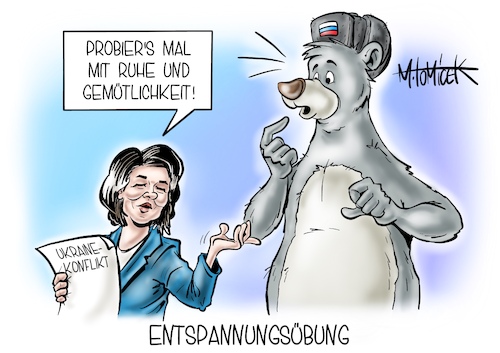 Cartoon: Entspannungsübung (medium) by Mirco Tomicek tagged außenministerin,annalena,baerbock,besuch,in,moskau,ukraine,konflikt,konflikte,militär,putin,russland,frieden,friedensgespräche,friedensgespräch,verhandlung,spannung,sergej,lawrow,europa,dschungelbuch,baloo,mowgli,dinsey,cartoon,karikatur,pressekarikatur,mirco,tomicek,außenministerin,annalena,baerbock,besuch,in,moskau,ukraine,konflikt,konflikte,militär,putin,russland,frieden,friedensgespräche,friedensgespräch,verhandlung,spannung,sergej,lawrow,europa,dschungelbuch,baloo,mowgli,dinsey,cartoon,karikatur,pressekarikatur,mirco,tomicek