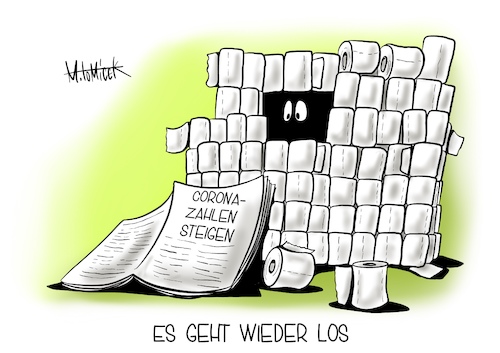 Cartoon: Es geht wieder los (medium) by Mirco Tomicek tagged rki,verbreitung,gesundheitsminister,spahn,besorg,neuinfektion,infektion,anstieg,sprunghaft,virus,corona,covid19,viren,infiziert,patienten,klopapier,toilettenpapier,welle,karikatur,pressekarikatur,cartoon,mirco,tomicek,rki,verbreitung,gesundheitsminister,spahn,besorg,neuinfektion,infektion,anstieg,sprunghaft,virus,corona,covid19,viren,infiziert,patienten,klopapier,toilettenpapier,welle,karikatur,pressekarikatur,cartoon,mirco,tomicek