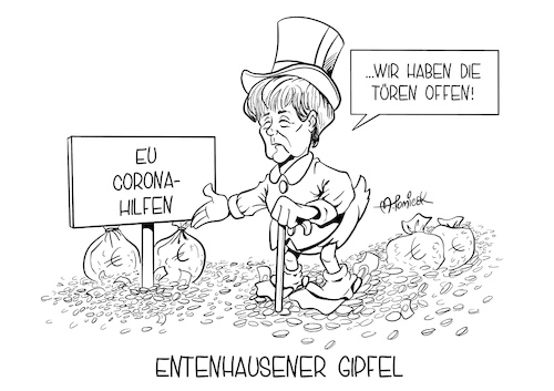 Cartoon: EU-Gipfel (medium) by Mirco Tomicek tagged eu,gipfel,corona,verhandlung,verhandlungen,wiederaufbauplan,wiederaufbau,covid19,billionen,gipfeltreffen,treffen,angela,merkel,präsidentschaft,pandemie,virus,regierungschef,rettungspaket,finanzpaket,konjunkturpaket,europa,hilfspaket,entenhausen,dagobert,duck,karikatur,cartoon,mirco,tomicek,eu,gipfel,corona,verhandlung,verhandlungen,wiederaufbauplan,wiederaufbau,covid19,billionen,gipfeltreffen,treffen,angela,merkel,präsidentschaft,pandemie,virus,regierungschef,rettungspaket,finanzpaket,konjunkturpaket,europa,hilfspaket,entenhausen,dagobert,duck,karikatur,cartoon,mirco,tomicek