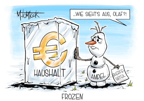 Cartoon: Frozen (medium) by Mirco Tomicek tagged bundesverfassungsgericht,verfassungsgericht,urteil,bverfg,corona,klima,klimaschutz,sondervermögen,auf,eis,haushalt,haushaltsloch,bundesregierung,ampel,olaf,scholz,milliarden,finanzen,urteile,gericht,frozen,cartoon,karikatur,pressekarikatur,mirco,tomicek,bundesverfassungsgericht,verfassungsgericht,urteil,bverfg,corona,klima,klimaschutz,sondervermögen,auf,eis,haushalt,haushaltsloch,bundesregierung,ampel,olaf,scholz,milliarden,finanzen,urteile,gericht,frozen,cartoon,karikatur,pressekarikatur,mirco,tomicek