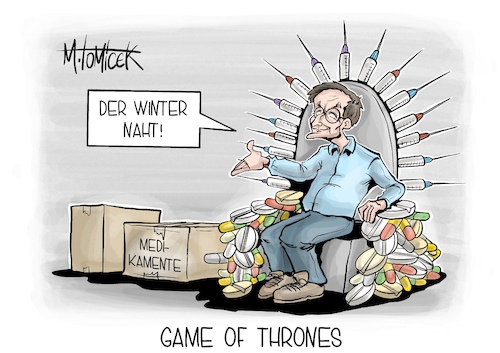 Cartoon: Game of Thrones (medium) by Mirco Tomicek tagged karl,lauterbach,medizin,medikamente,engpass,engpässe,kinder,kindermedikamente,herbst,winter,großhandel,pharmazeutisch,medikament,cartoon,karikatur,pressekarikatur,mirco,tomicek,karl,lauterbach,medizin,medikamente,engpass,engpässe,kinder,kindermedikamente,herbst,winter,großhandel,pharmazeutisch,medikament,cartoon,karikatur,pressekarikatur,mirco,tomicek