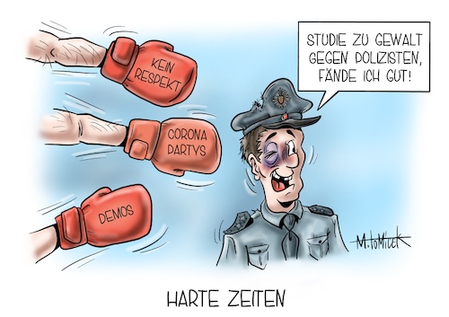 Cartoon: Harte Zeiten (medium) by Mirco Tomicek tagged seehofer,polizei,polizisten,gewalt,gewaltbereitschaft,studie,demos,corona,party,prügelei,beamte,untersuchung,intern,karikatur,cartoon,mirco,tomicek,seehofer,polizei,polizisten,gewalt,gewaltbereitschaft,studie,demos,corona,party,prügelei,beamte,untersuchung,intern,karikatur,cartoon,mirco,tomicek