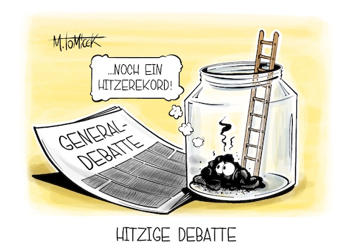 Cartoon: Hitzige Debatte (medium) by Mirco Tomicek tagged hitzerekord,hitze,rekord,wetter,wetterlage,extremwetter,hitzig,temperatur,rekorde,westeuropa,europa,temperaturrekord,generaldebatte,haushalt,friedrich,merz,bundestag,wehretat,bundeswehr,verteidigung,schulden,haushaltsloch,regierung,cartoon,karikatur,pressekarikatur,mirco,tomicek,hitzerekord,hitze,rekord,wetter,wetterlage,extremwetter,hitzig,temperatur,rekorde,westeuropa,europa,temperaturrekord,generaldebatte,haushalt,friedrich,merz,bundestag,wehretat,bundeswehr,verteidigung,schulden,haushaltsloch,regierung,cartoon,karikatur,pressekarikatur,mirco,tomicek