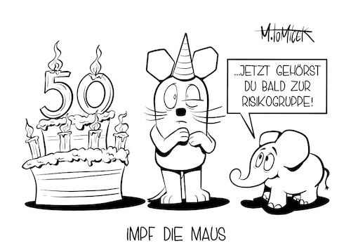 Cartoon: Impf die Maus (medium) by Mirco Tomicek tagged die,sendung,mit,der,maus,elefant,elefanten,wdr,west,deutscher,rundfunk,figur,zeichentrick,cartoon,köln,serie,tv,fernsehen,erklärung,erklär,info,sendungen,frage,frag,comic,50,geburtstag,jahre,jubiläum,mäuse,tiere,risikogruppe,risiko,gruppe,corona,covid19,impfungen,impf,geimpft,impftermin,karikatur,pressekarikatur,mirco,tomicek,die,sendung,mit,der,maus,elefant,elefanten,wdr,west,deutscher,rundfunk,figur,zeichentrick,cartoon,köln,serie,tv,fernsehen,erklärung,erklär,info,sendungen,frage,frag,comic,50,geburtstag,jahre,jubiläum,mäuse,tiere,risikogruppe,risiko,gruppe,corona,covid19,impfungen,impf,geimpft,impftermin,karikatur,pressekarikatur,mirco,tomicek