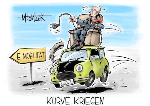 Cartoon: Kurve Kriegen (medium) by Mirco Tomicek tagged autogipfel,kanzleramt,autos,gipfel,mobilität,elektro,elektrofahrzeug,elektroauto,automobilwirtschaft,ausbau,deutschland,olaf,scholz,strom,zukunft,industrie,mr,bean,cartoon,karikatur,pressekarikatur,mirco,tomicek,autogipfel,kanzleramt,autos,gipfel,mobilität,elektro,elektrofahrzeug,elektroauto,automobilwirtschaft,ausbau,deutschland,olaf,scholz,strom,zukunft,industrie,mr,bean,cartoon,karikatur,pressekarikatur,mirco,tomicek