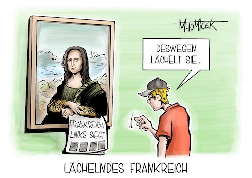 Cartoon: Lächelndes Frankreich (medium) by Mirco Tomicek tagged frankreich,parlamentswahl,wahlen,wahl,wahlergebnis,gewählt,französisch,parlament,links,linksbündnis,nouveau,front,populair,nfp,mona,lisa,le,pen,macron,karikatur,pressekarikatur,cartoon,mirco,tomicek,frankreich,parlamentswahl,wahlen,wahl,wahlergebnis,gewählt,französisch,parlament,links,linksbündnis,nouveau,front,populair,nfp,mona,lisa,le,pen,macron,karikatur,pressekarikatur,cartoon,mirco,tomicek