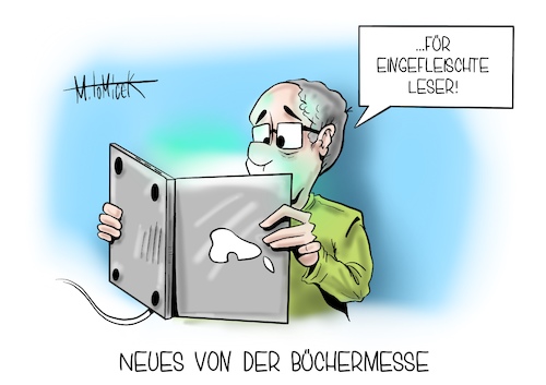 Cartoon: Neues von der Büchermesse (medium) by Mirco Tomicek tagged frankfurt,frankfurter,buchmesse,büchermesse,virtuell,digital,lesen,buch,bücher,literatur,internet,online,messe,messen,digitalisierung,leser,buchwurm,cartoon,pressekarikatur,karikatur,mirco,tomicek,frankfurt,frankfurter,buchmesse,büchermesse,virtuell,digital,lesen,buch,bücher,literatur,internet,online,messe,messen,digitalisierung,leser,buchwurm,cartoon,pressekarikatur,karikatur,mirco,tomicek